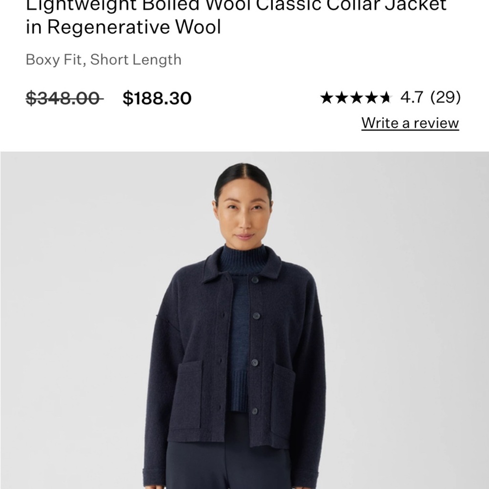 Eileen Fisher Blue Wool Blazer